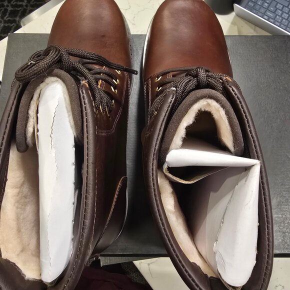 UGG CASON 1159790 LEATHER WATERPROOF WINTER BOOTS MENS SIZE 10 DARK CHESTNUT NEW - Picture 8 of 13